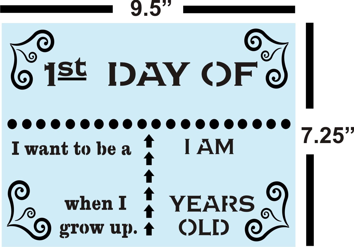 First Day of School Stencil for Painting Wood Signs - Reusable Chalkboard Stencil