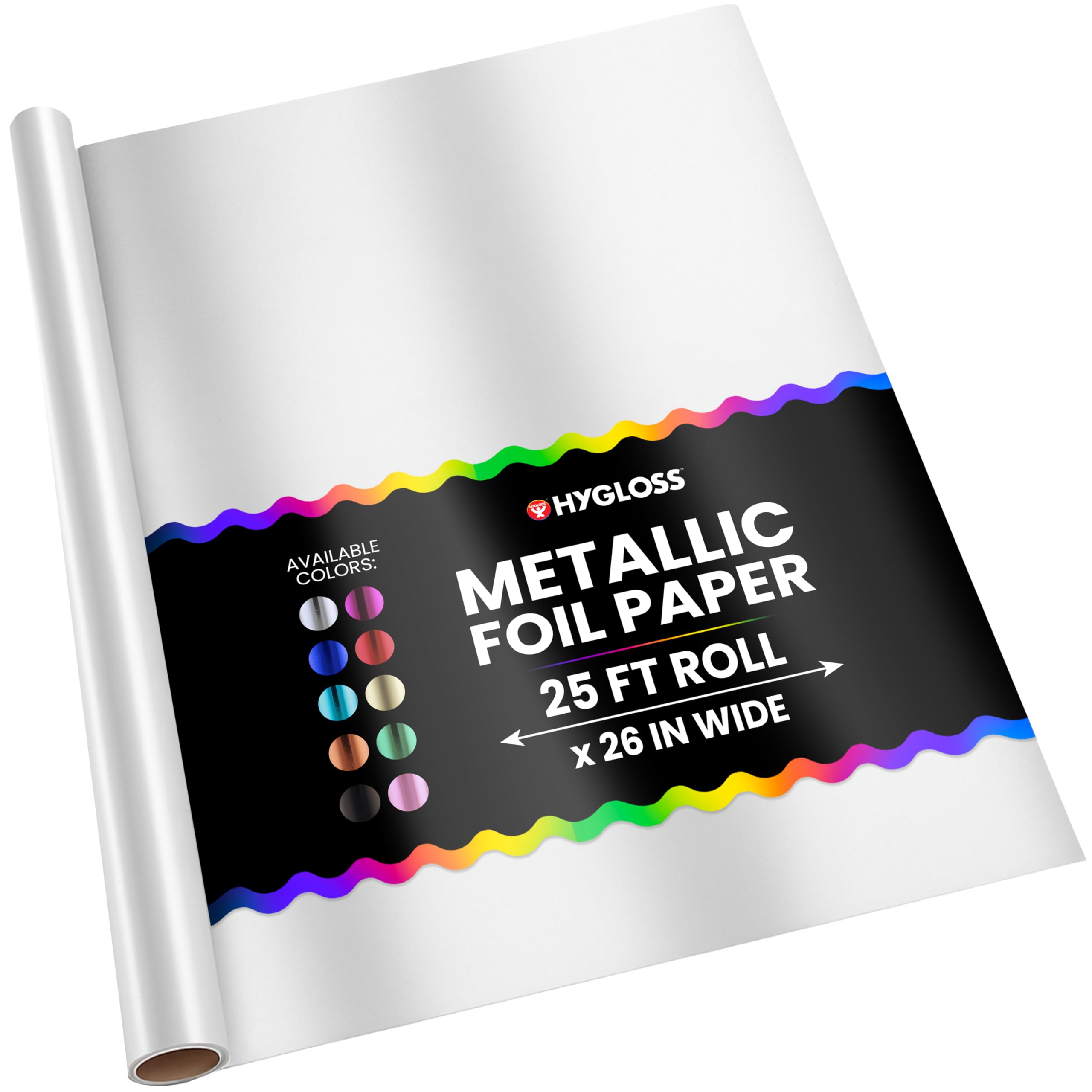 Hygloss Metallic Wrapping Paper Roll – 26″ x 25 ft (54 Sq. Ft) Matte Silver – Shiny Metallic Foil Paper for Arts, Crafts, Holiday & Christmas Gift Wrapping