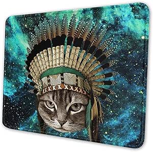 Alfombrilla de ratón para Juegos Jefe Gato Indios nativos Americanos