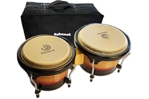 BAHAMUT Bongo Drum Set, 7"+9" Wooden Bongos for Adults & Kids, Ideal for Professional Players, Comes with Tuning Wrench & Waterproof Bag