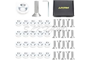 SLKFHWO 6063-T6 Hard Aluminum Alloy Fender Washer 20 Pieces CNC Precision Machining Fender Bumper Engine Compartment Washer Installation Kit （Silver）