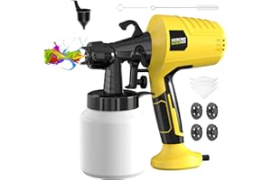 ZIPPYZEBRA Paint Sprayer for House Painting, 1000W Spray Paint Gun, Easy Clean Design Electric Paint Sprayer Gun for Furniture, Cabinets, Walls, Doors, Fences & Decks-Yellow