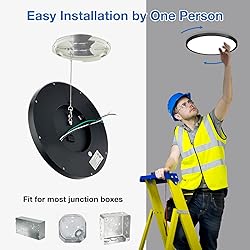 CycevSun 15.8 Inch Black Flush Mount Ceiling Light