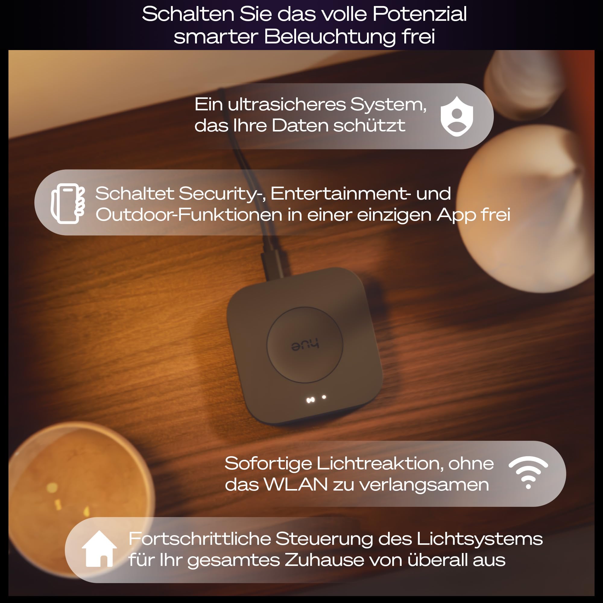Philips Hue Bridge Pro, Smart Home Hub für Beleuchtung, Kabellos, Unterstützt 150+ Lampen und 50+ Zubehörteile, Lichtsteuerung kompatibel mit Apple Home, Alexa, Google Assistant & Samsung SmartThings 2