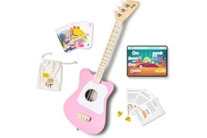 Loog Mini Acoustic kids Guitar for Beginners 3-strings Ages 3+ Learning app and lessons included