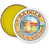 Badger Foot Balm, 100% Organic Foot Cream for Dry Cracked Heels and Feet, Fast Acting Foot Care for Women & Men, All-Natural Cracked Heel Treatment, 2 oz Tin