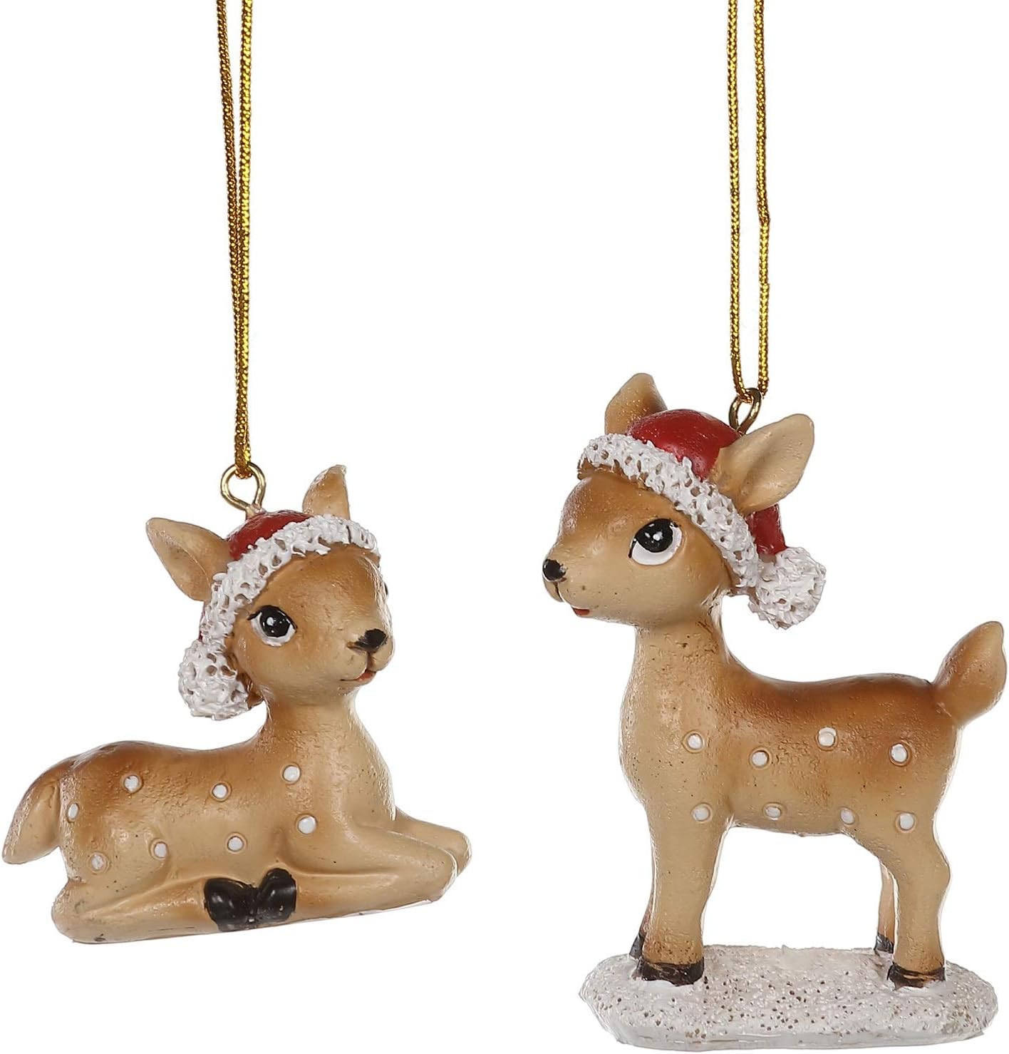 Amazoncom baby deer in santa hats christmas holiday ornaments set of Amazoncom baby deer in santa hats christmas holiday ornaments set of