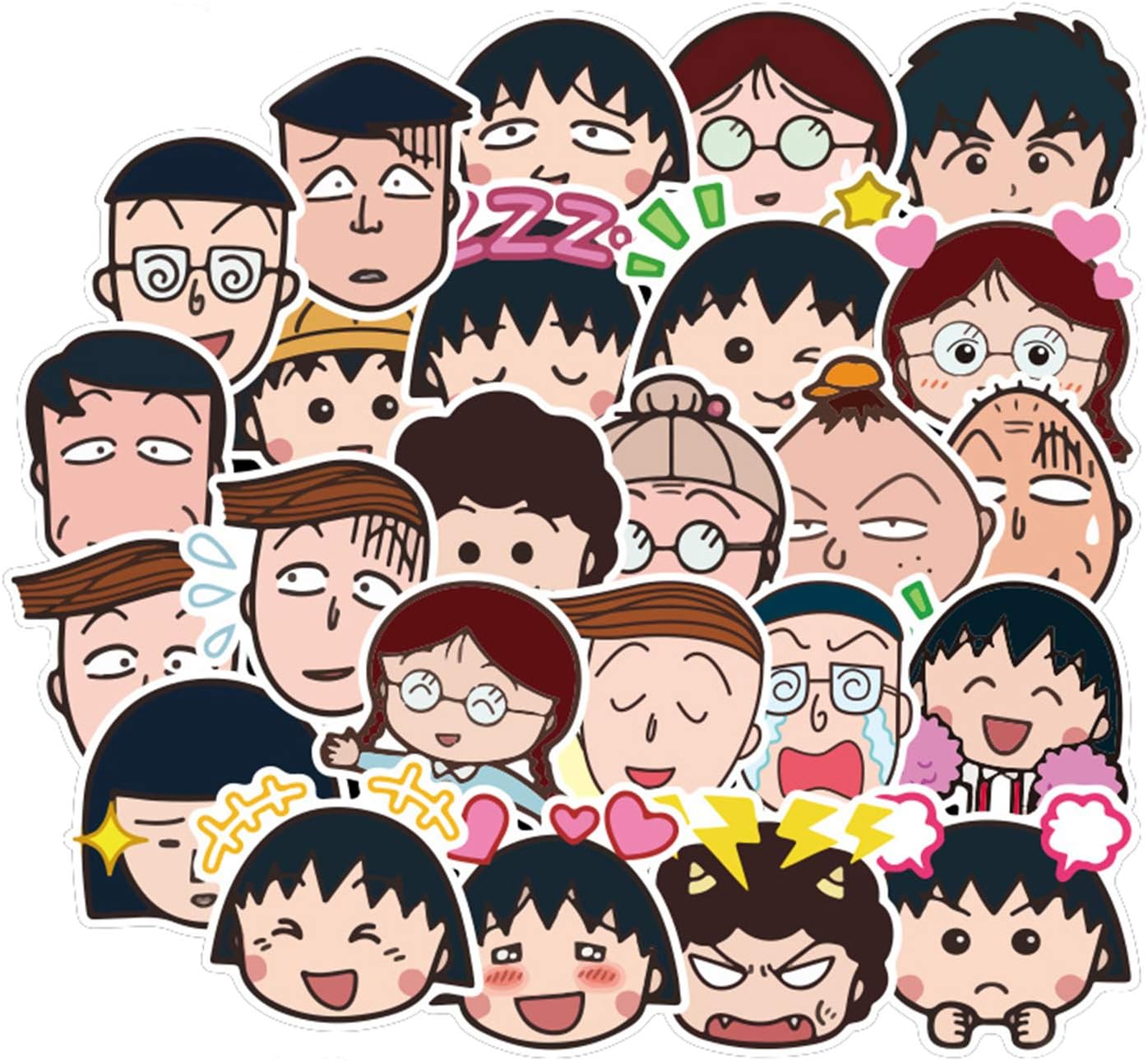 80Pcs Cartoon Anime Chibi Maruko Sakura Momoko Waterproof Stickers for Laptop Stickers Motorcycle Bicycle Skateboard Luggage Decal Graffiti Patches