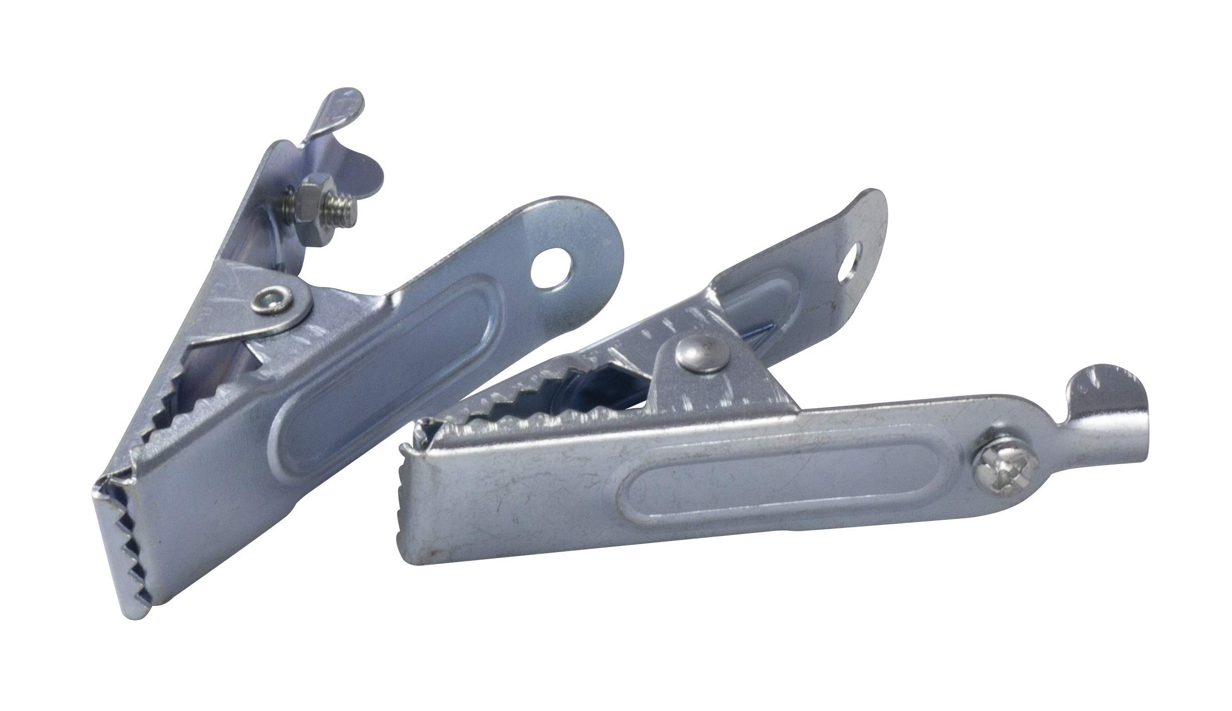 GTSE 25 Pack of Electrical Crocodile Clips - 25 Amp Non-Insulated - 75mm Clip - Mild Steel with Zinc Plating