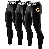 DRSKIN 3 or 2 Pack Men's Thermal Compression Pants Tights Fleece Lined Base Layers Underwear Sports Athletic Workout Winter
