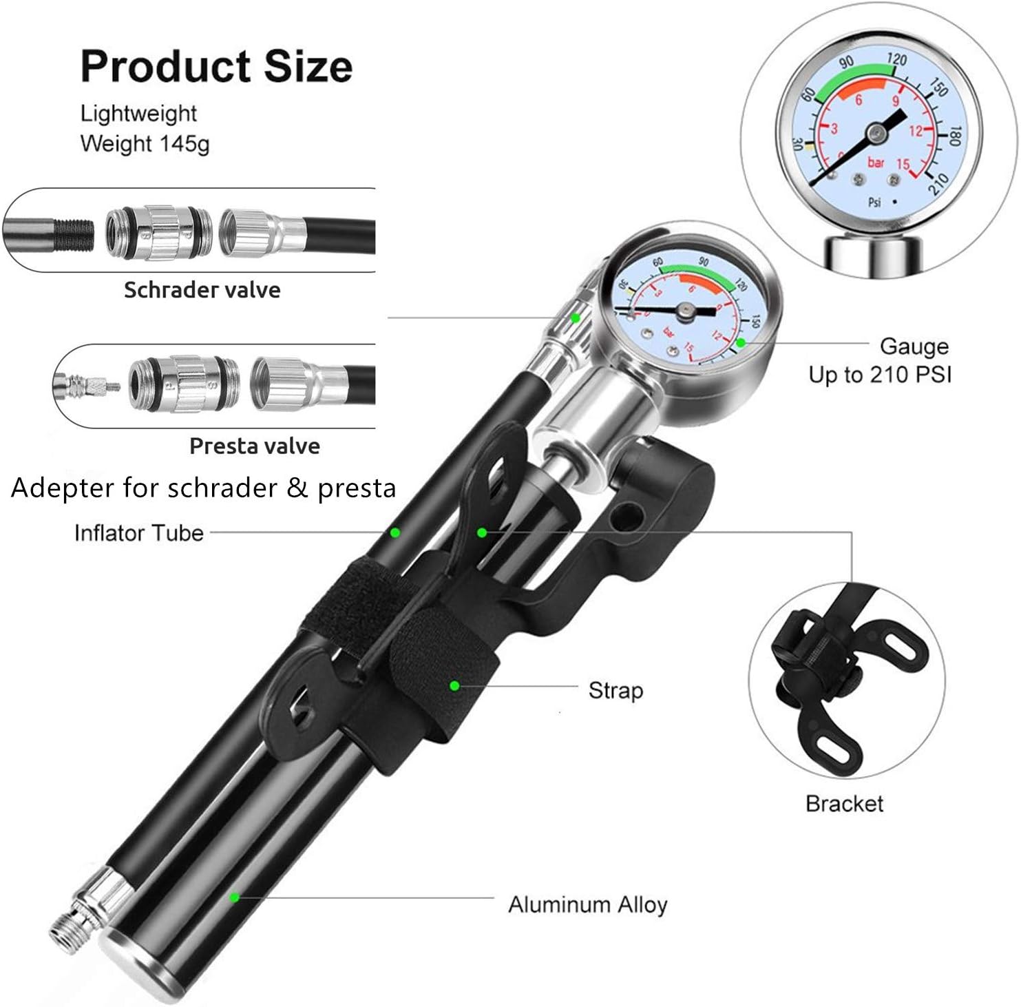 YBEKI NAMUCUO Bike Tyre Repair Tool Kit - Bicycle Tool kit with 210 Psi Mini Pump 10-in-1 Multi-Tool（with Chain Breaker）, Tyre Levers &Tire Patch, Bone Wrench, 1 Saddle Bag. 6 Month Warranty : Sports & Outdoors