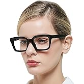 MARE AZZURO Women’s Reading Glasses Stylish Readers 0 1.0 1.25 1.5 1.75 2.0 2.25 2.5 2.75 3.0 3.5 4.0 5.0 6.0(Black 175)