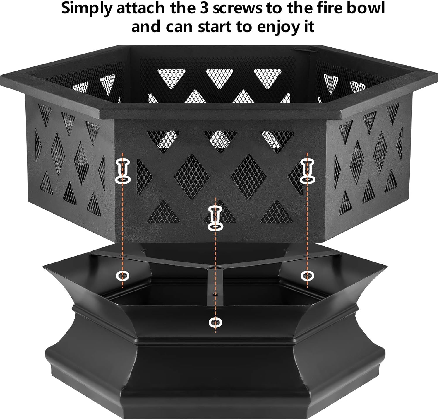 Amagabeli Fire Pit Outdoor Wood Burning Firepit Firebowl Fireplace Poker Spark Screen Retardant Mesh Lid Extra Deep Large Square Outside Backyard Deck Heavy Duty Metal Grate Rustproof Black : Garden & Outdoor
