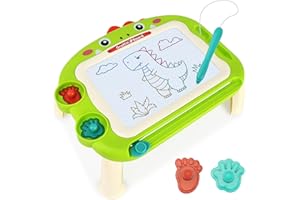 HCFJEH Magnetic Drawing Board for Toddlers 1-3 Years | Color Erasable Doodle Pad | Portable Travel Educational Learning Toy for Early Development | Birthday Christmas Gifts for Boys Girls 1 2 3 (Green)