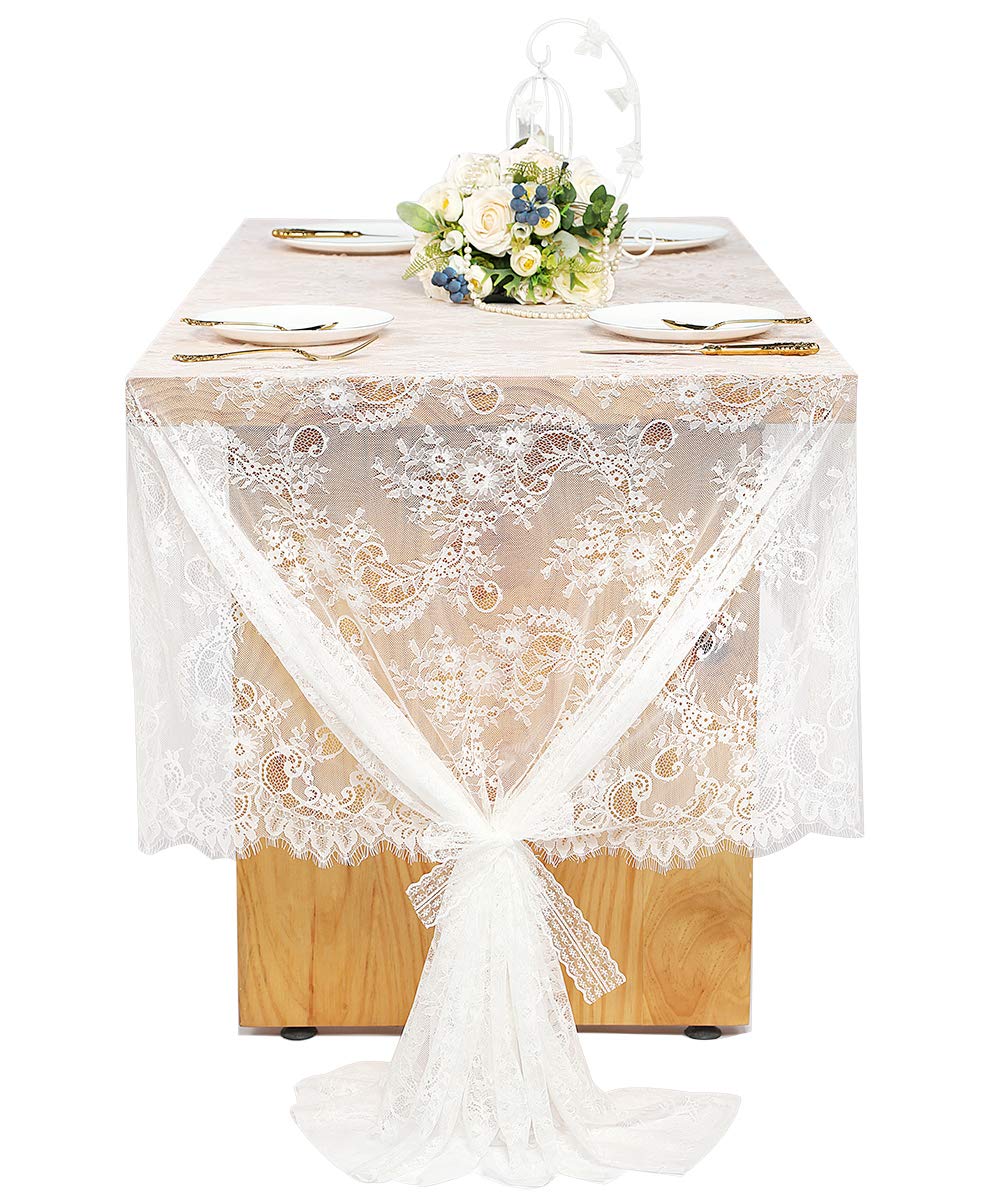 Amazoncom Woowland Wedding Floral Lace Tablecloths 60 X 120 Inch