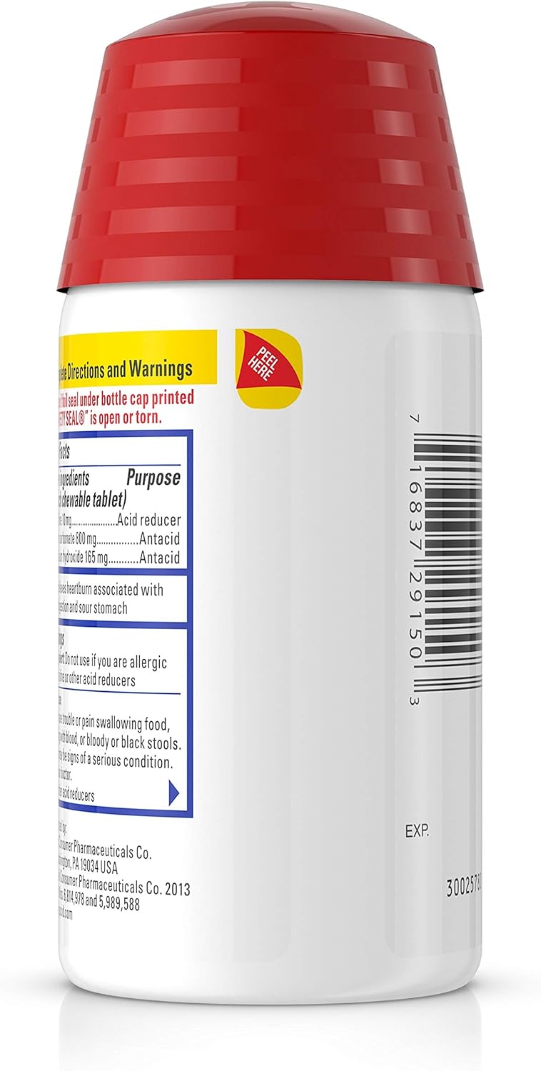 Pepcid Complete Acid Reducer + Antacid Chewable Tablets for Heartburn Relief, Berry Flavor, 50 ct.: Health & Personal Care