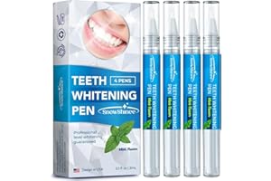 SNOWSHINEE Teeth Whitening Pen Gel: 4 Pcs Tooth White Gel Smile Beautiful Advanced Whitener Refill - Instant Stain Remover Easy to Use for Sensitive Teeth Care 50+ Uses
