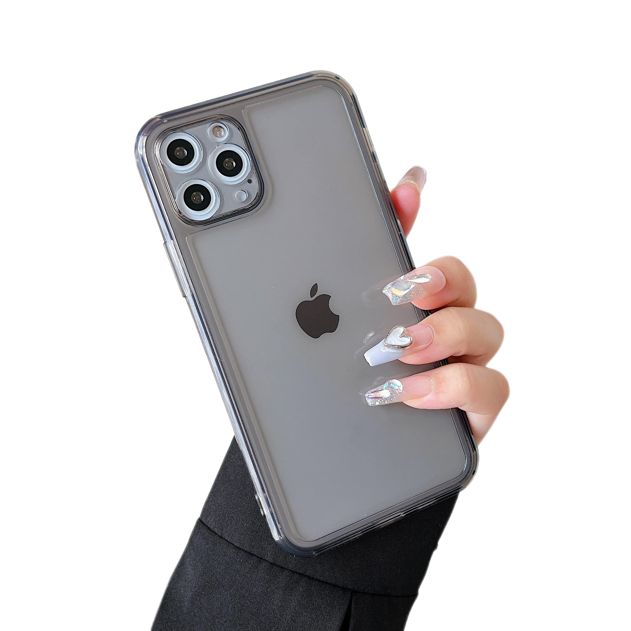 Photo 1 of ZTOFERA Case for iPhone 13 Pro 6.1 inch,Cute Clear Soft Silicone Bumper Protective Retro Color Transparent Case - Gray