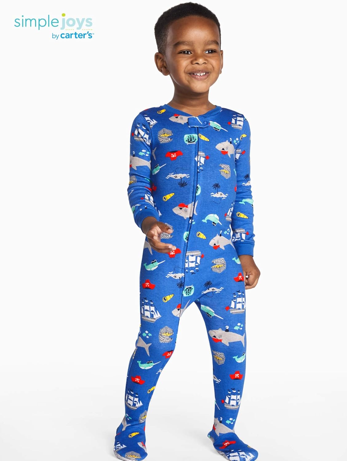 Simple Joys by Carter's Boys' 3-Pack Snug Fit Footed Cotton Pajamas: Clothing
