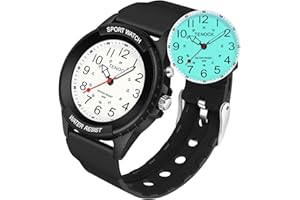 TENOCK Waterproof Nurse Watch for Medical Professionals Students Women Men, Night Light, 12/24 Hour Military Time Easy to Read Dial, Second Hand Watch for Nursing Day Gifts