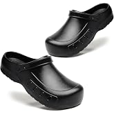 MEIAGDT Men's Chef Clogs, Non-Slip Safety Shoes, Waterproof and Oil Resistant, Adjustable Straps, Suitable for Restaurant, Kitchen, Nursing Work, Garden Clogs for Catering Cooking.
