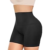ZENUTA Shapewear Shorts for Women Comfortable Control High Waisted Body Shaper Shorts Seamless Underdress Thigh Slimmers(Black, Medium-Large)