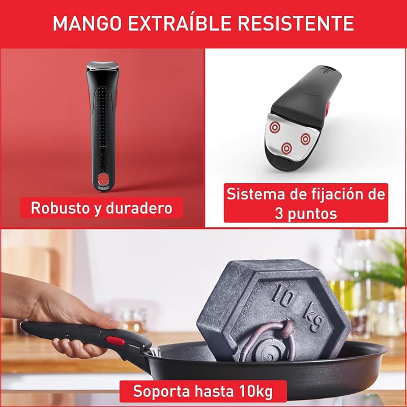 Ingenio Emotion - Juego de 3 Sartenes, Acero inoxidable