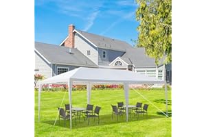 GAINVIEYEE 10'x20' Party Tent Outdoor Wedding Event Tents, Heavy Duty Gazebo, Large Canopy Waterproof for Parties Patio Birthday All Season White