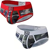 JOCKMAIL Men's Underwear Briefs Men's Sexy Briefs Breathable Comfortable Mesh Underwear Men's Low Rise Briefs