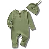 CIYCUIT Newborn Baby Boy Girl Romper Clothes Infant Solid Ribbed Onesie Bodysuit Jumpsuit Outfits