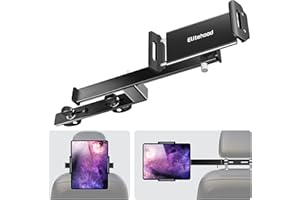 elitehood Car Headrest Tablet Holder, Heavy Duty Aluminum Extension Arm Adjustable iPad Holder Mount for Back Seat, Road Trip Essentials for Kids, Fit All 4.7-13" Tablet, iPad Pro, Air, Mini, Galaxy