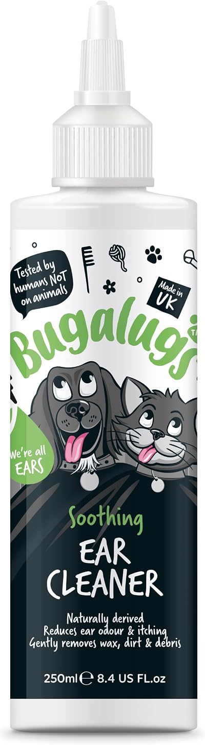 BUGALUGS Ear Cleaner for Dogs & Cats 250ml Alcohol Free Non-Toxic