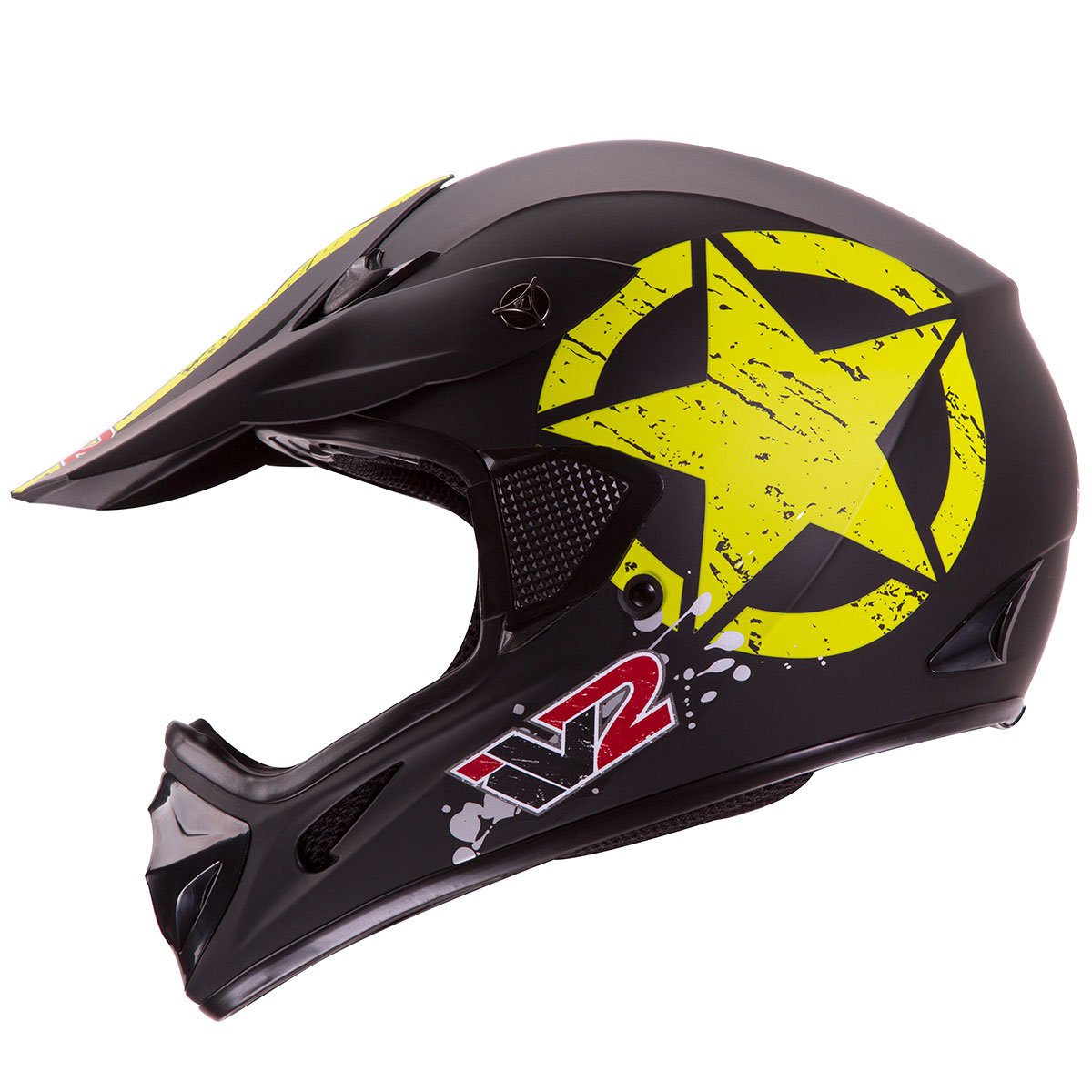 Galleon IV2 "MILITARY STAR" Matte Black High Performance Motocross