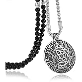 BLEUM CADE Solomon Six Pointed Star 12 Constellation Pendant Necklaces with Agate Chain 27"