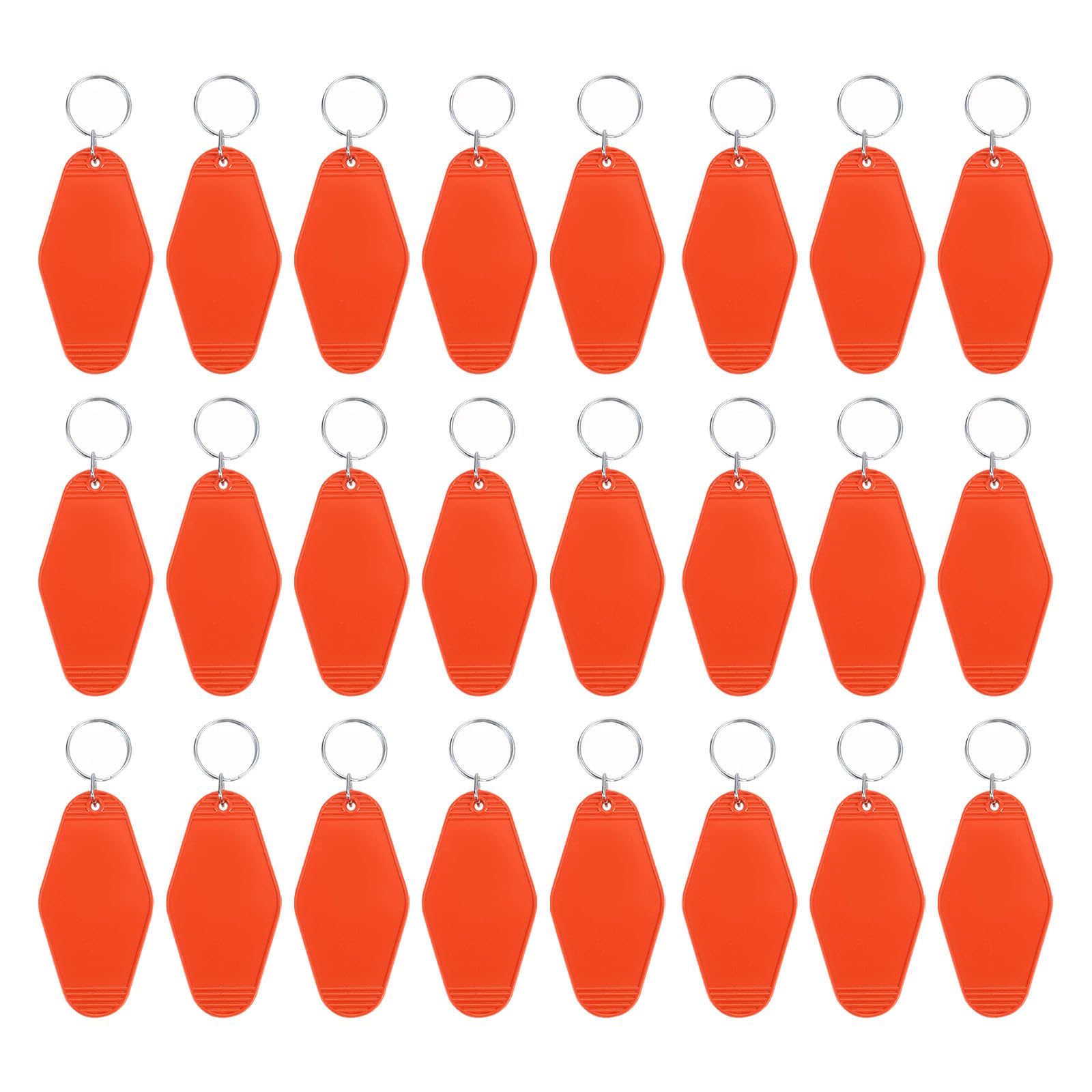 PATIKIL Vintage Motel Keychain, 24 Pack Blank Hotel Keychains Rhombus Retro Key Tag for DIY Crafts Ornament Backpack Luggage Labels Tags, Orange Red
