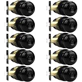 Probrico Black Door Knobs, Privacy Door Knob for Bathroom Bedroom, Interior Door Knobs with Thumb Turning Locking Button, 10 Pack