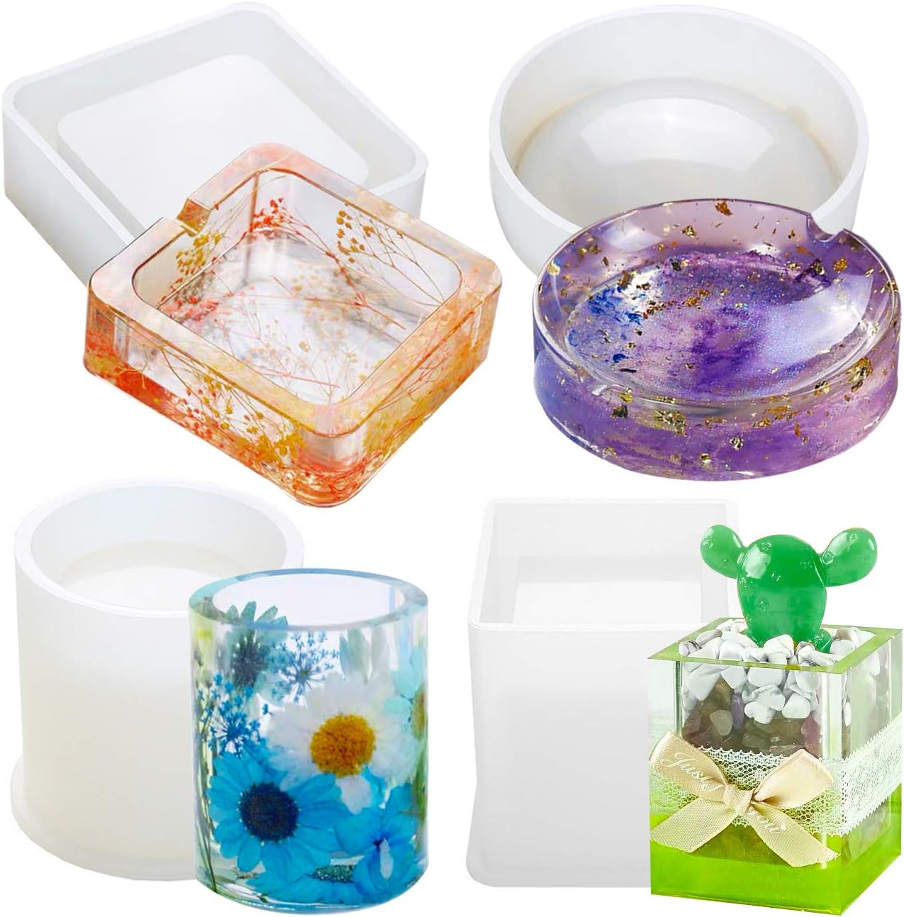 Crafts Making Dried Flower Casting Brush Silicone Mould Pot Mold Epoxy Resin DIY Craft Multi