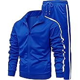 GXAMOY Men's Athletic 2 Pieces Tracksuit Casual Full Zip Jogging Sweat Suit Workout Sports Set Sportswear
