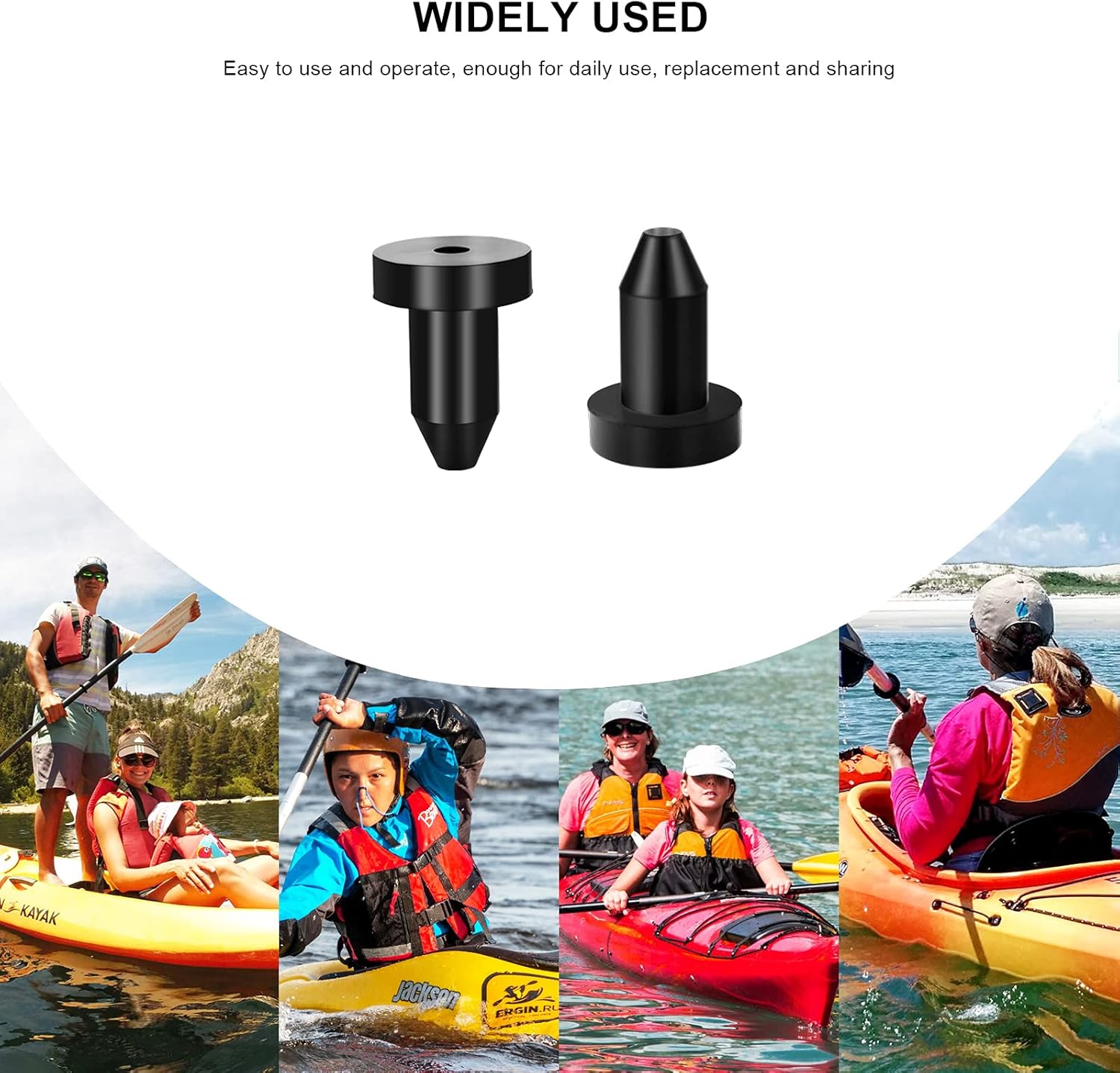 Hermard 8 Pcs Scupper Plugs for Kayak Drain Plug Fits Most Kayak Canoe Kayak, Drain Plug Kayak Plugs Kayak Accessories Compatible with Kayaks Boat Drain Plug, Boat(Black): Sports & Outdoors