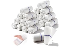 Gauze Bandage Rolls 24 Pack for Dressing All Types of Wounds Individually 3in x 4.1yd Breathable Conforming Stretch Gauze Wra