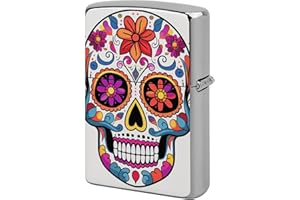 Sugar Skull Lighter Case for Men, Personalized Lighter Cover for Valentine's Day Gifts, Flip-Top Lighters Shell for Outdoor, 