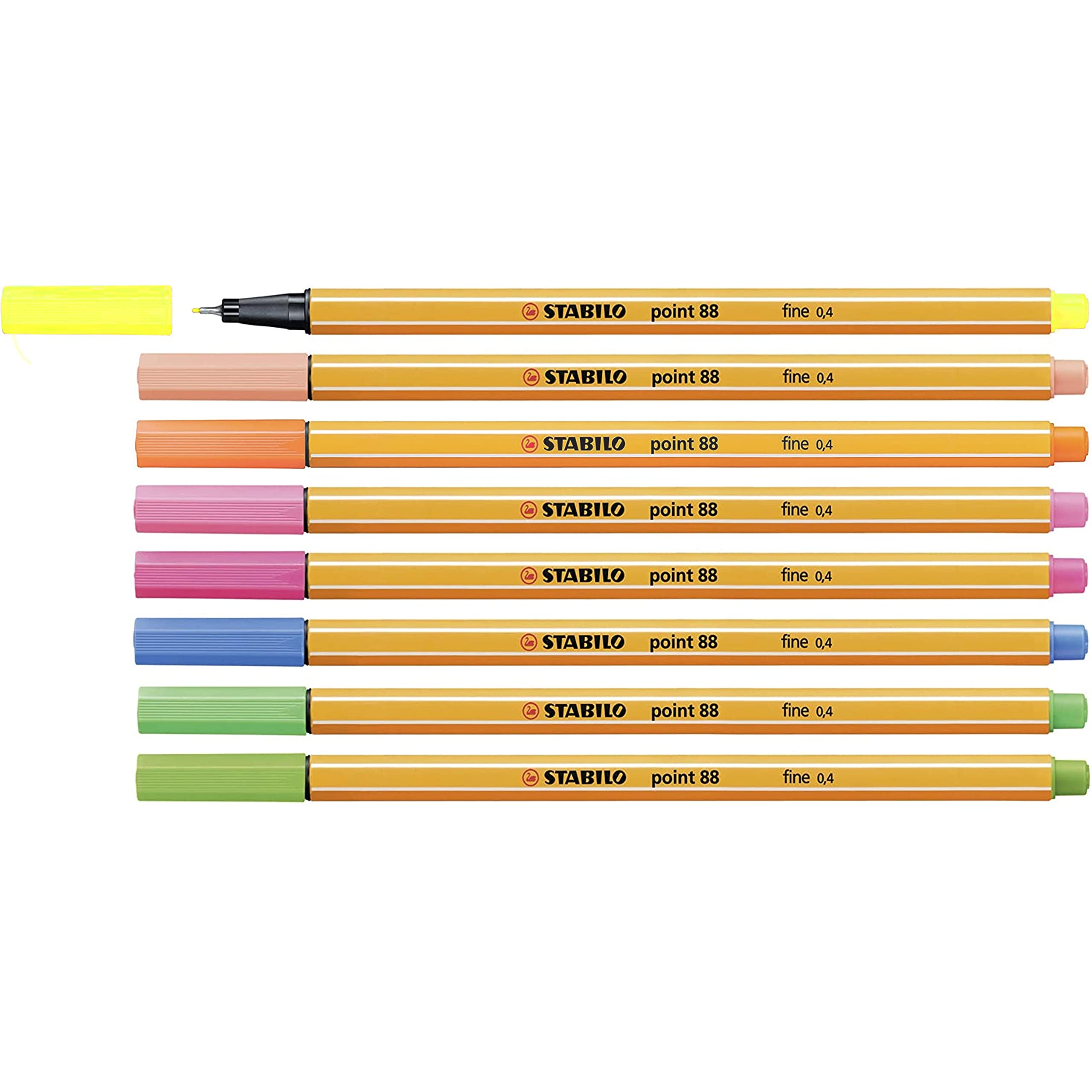 STABILO point 88 Fineliner Pen Set of 8 - Spring Tones, Multicolor, (88/SPRING)