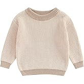 Newborn Infant Baby Girl Boy Knit Sweater Crewneck Pullover Long Sleeve Chunky Sweater Toddler Fall Winter Clothes