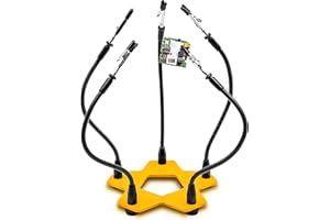 KOTTO Third Hand Professional Soldering Stand Tool PCB Holder Five Arms Helping Hands Crafts Jewelry Hobby Workshop Helping S
