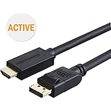Active DP to HDMI, CableCreation 16.5 Feet DisplayPort to HDMI Cable, Support Eyefinity Multi-screen, 4K & 3D Audio/Video Converter, 5M / Black