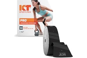 KT Tape, PRO Synthetic Elastic Kinesiology Athletic Tape, 150 Count, 10” Precut Strips