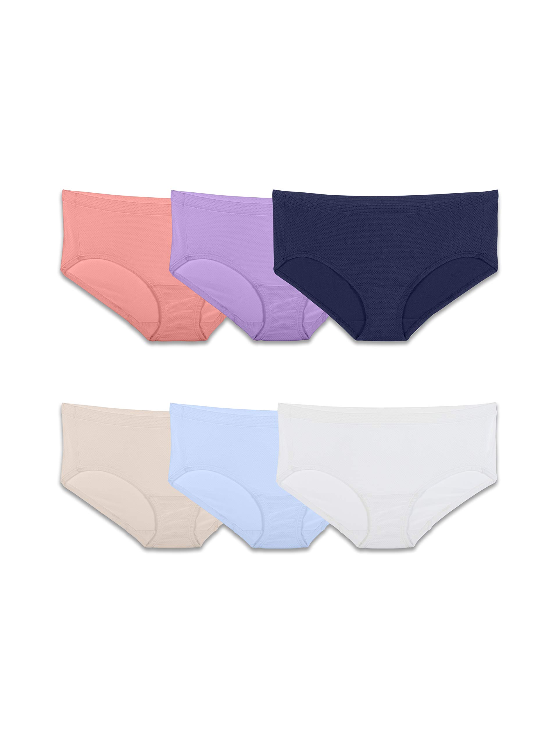 Photo 1 of ****REGULAR AND PLUS SIZE**** Fruit of the Loom Women's Underwear Breathable Panties (Regular & Plus, Plus Size Hipster-Micro Mesh-6 Pack, 13