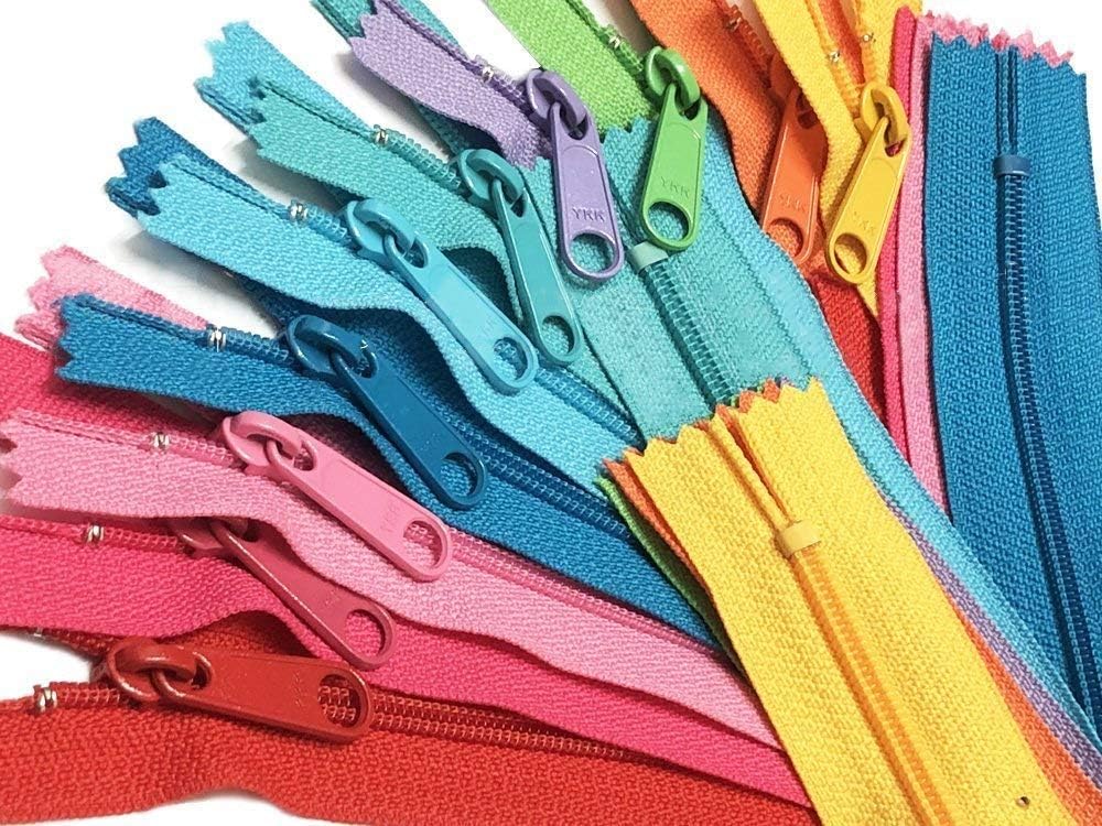 YKK Handbag Zippers #4.5 with Extra-Long Pull - Request Your Own Colors for Your YKK Zipper Assortment - Made in The USA - (25 Zippers) (14" Inches)