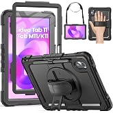 HXCASEAC Case for Lenovo Idea Tab 11 2025 / Tab M11 2024 / K11 11inch,Shockproof Case for Lenovo M11 with Screen Protector/Pen Holder/Rotating Hand Strap/Stand, Protective Idea 11 Tablet, Black