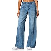 Cicy Bell Womens Wide Leg Jeans High Waisted Baggy Stretchy Front Seam Denim Pants with Pockets